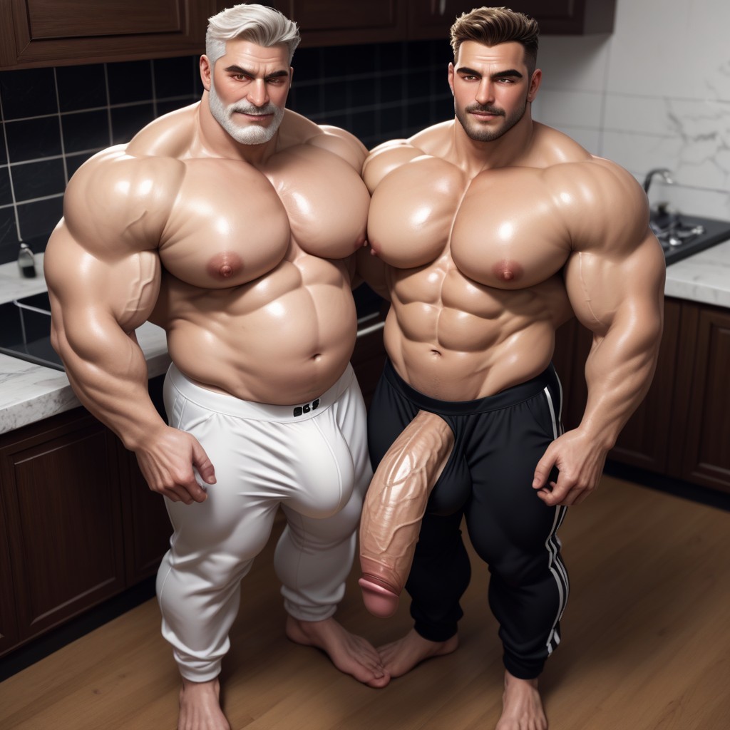 One Naked, Wearing Sweatpants, Wearing Patterned Sweatpants AI Gay Porn