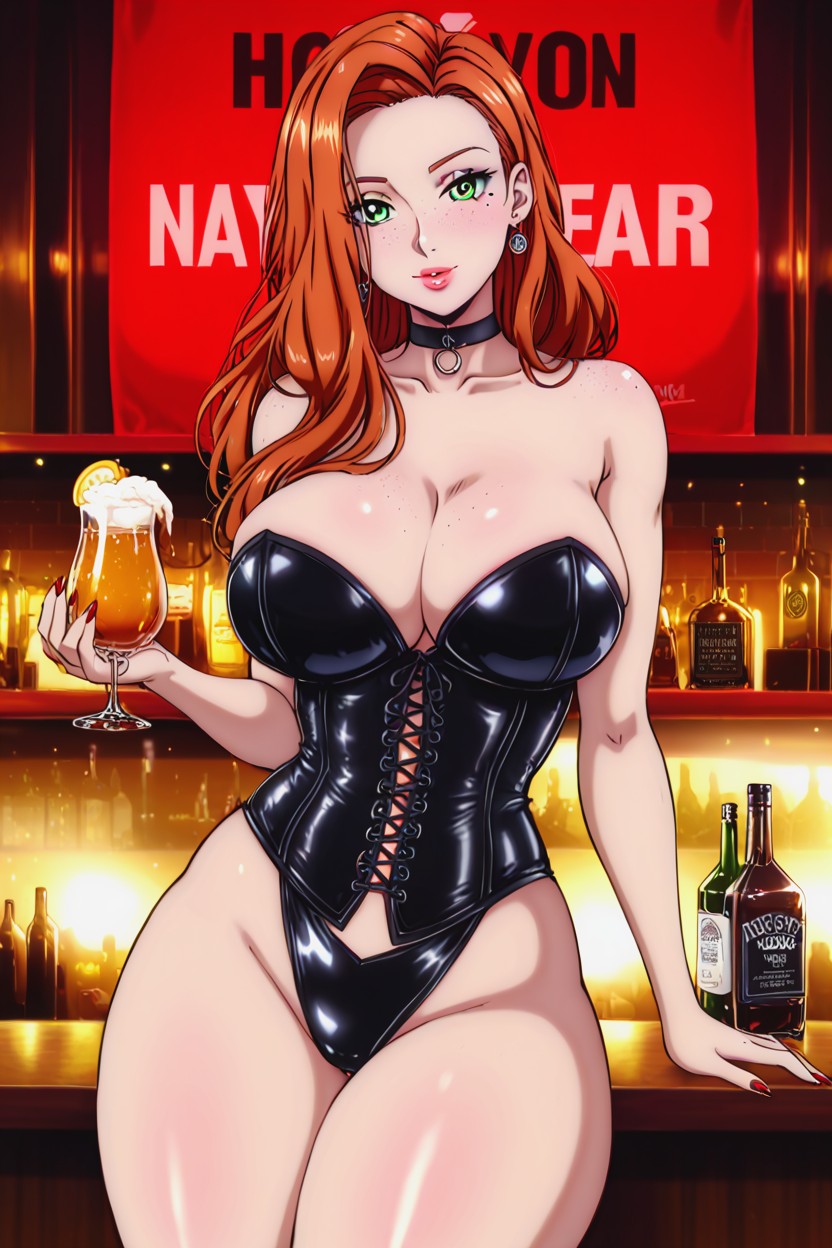 초록색, Bokeh, Hourglass Body AI 포르노