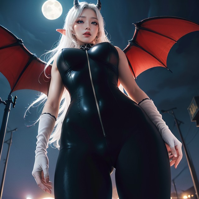 Succubus, Dark Lipstick, Skinny AI Porn