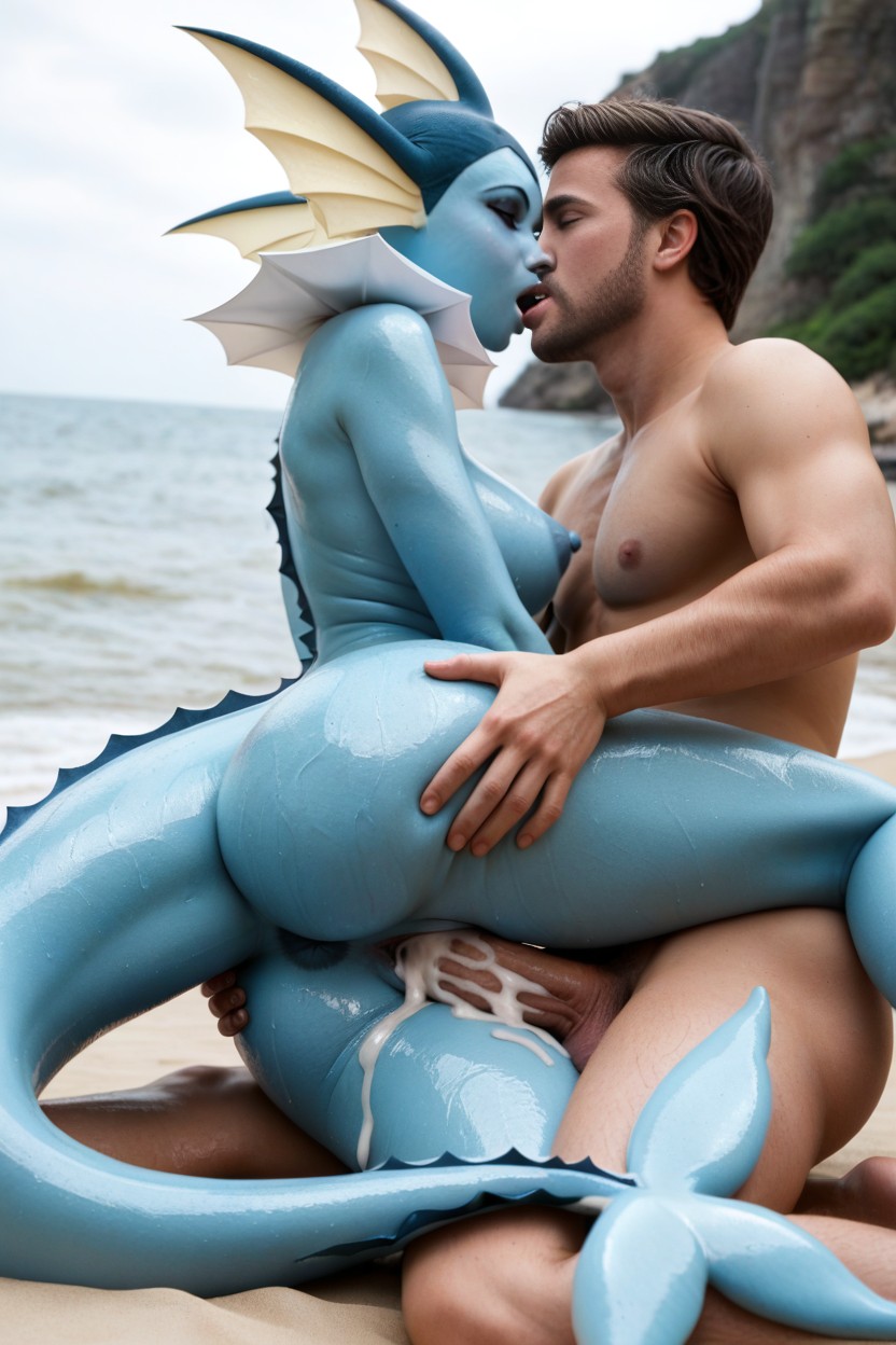 Overflowing With Cum, Blue Skin, Full Body AI 포르노