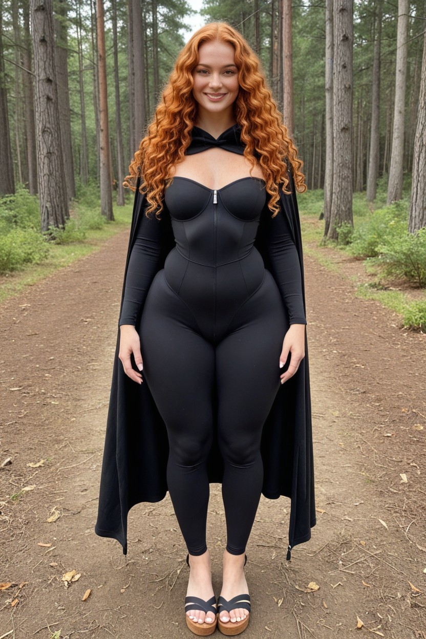 Massive Hyper Thighs, Cameltoe, Pale Skin AI 포르노