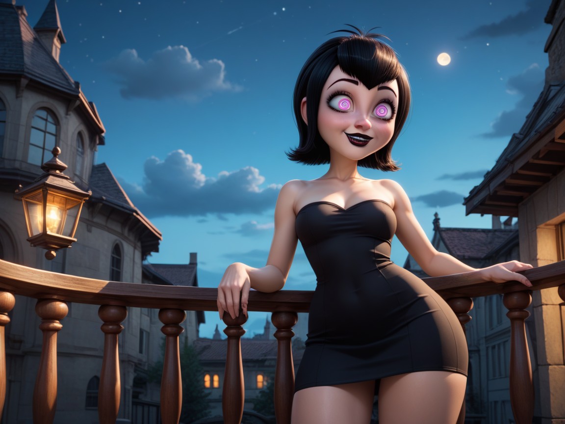 Balcony Background, Hypnosis, Large Cartoonish Eyes ヘンタイAIポルノ