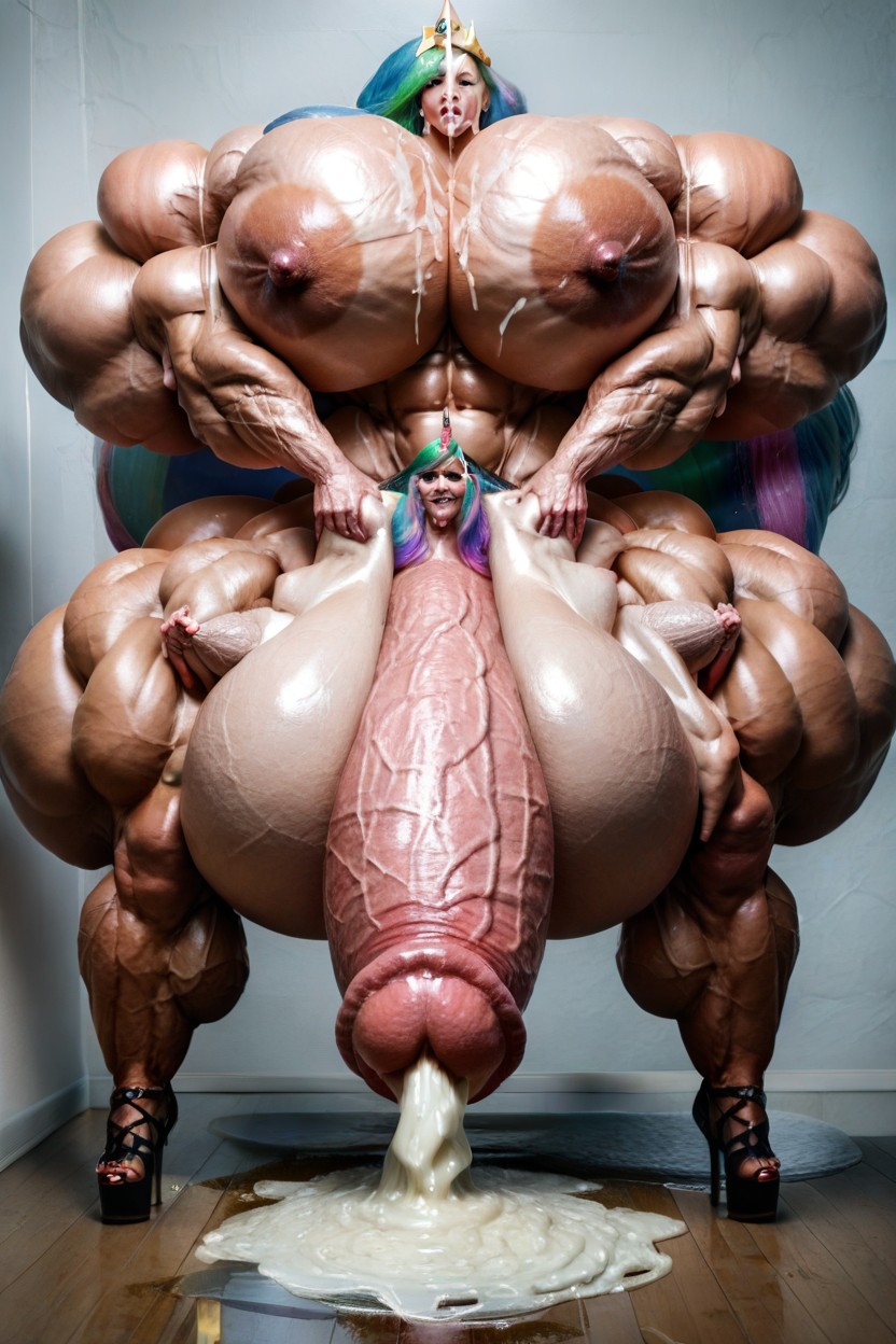 Gigantic Latissimus Dorsi, Photorealistic, Hyper Gigantic Massive Muscles Futa Shemale AI Porn