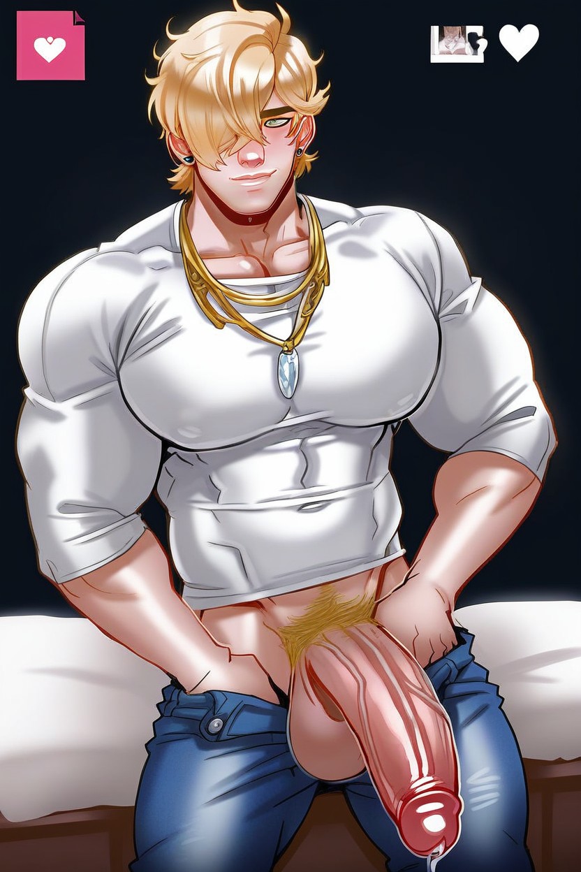 Smooth Body, Big Pecs, Pubic Hair AI Gay Porn