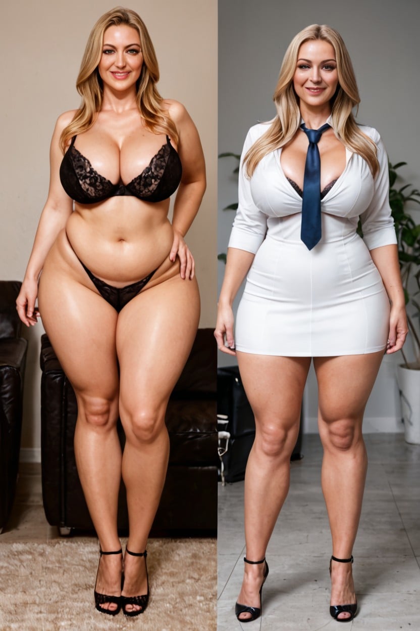 Wide Hips, Oiled Skin, Bbw MILF AI Porn