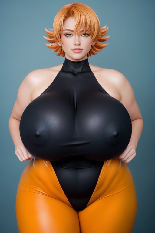 Massive Thighs Beautiful, Form Fitting Clothes, Black Leotard AI Porn