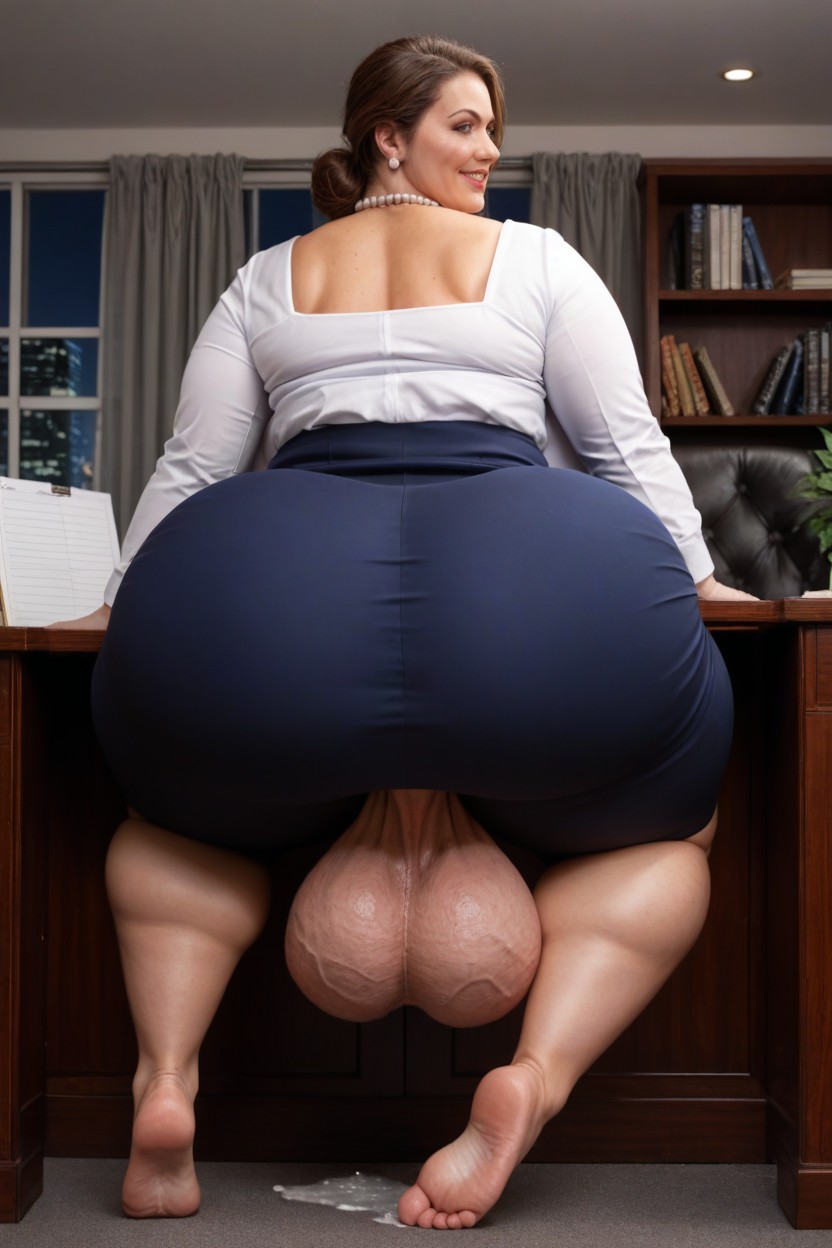 Office, Looking At Viewer, Cuerpo Completo Porno shemale IA