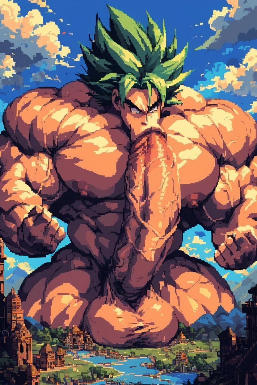 Enormous Penis, White Eyes, Huge Muscles AI Gay Porn