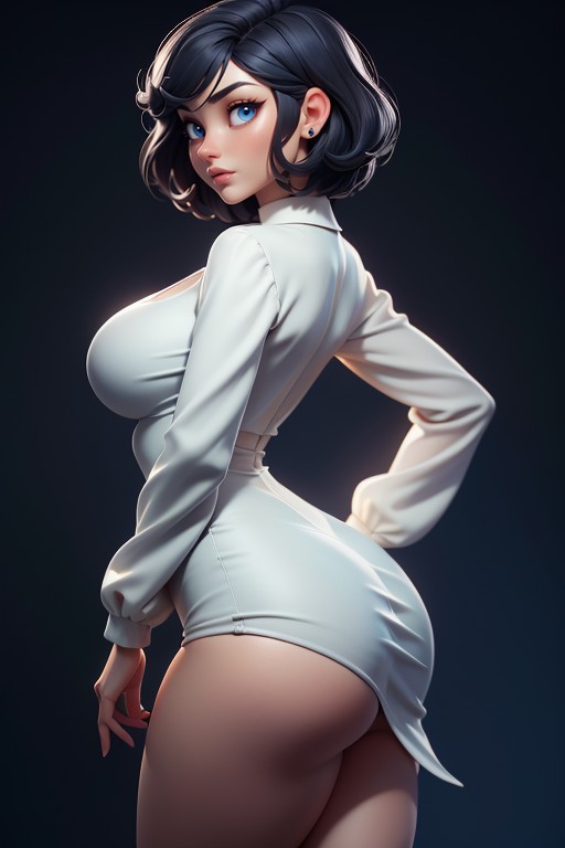 Large Breasts, Side View Of Woman Looking At Viewer, Side View Hentai AI Porn
