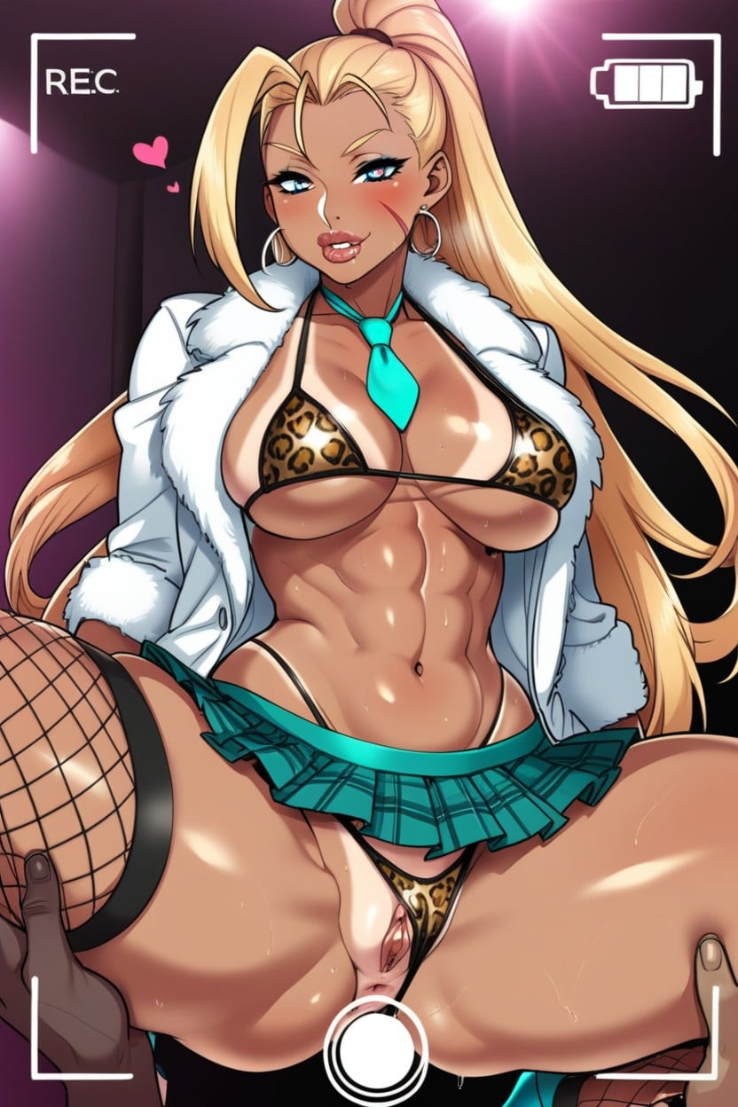 Bimbo, Smug Expression, Fishnets Hentai AI Porn