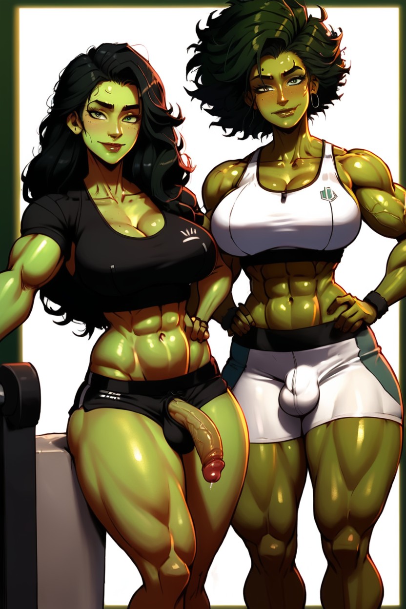 Cartoon, Perfect Hair, Gym Shemale AI Porn