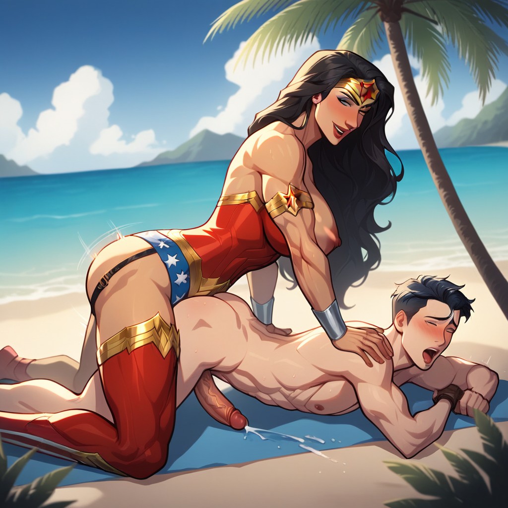 Amazonian, Tropical Beach, Doggystyle Porno IA Hentai