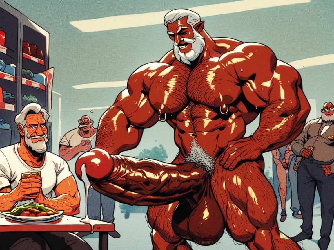 Excessive Sweat, Medium, Bottom Very Hairy Chest AI Gay Porn