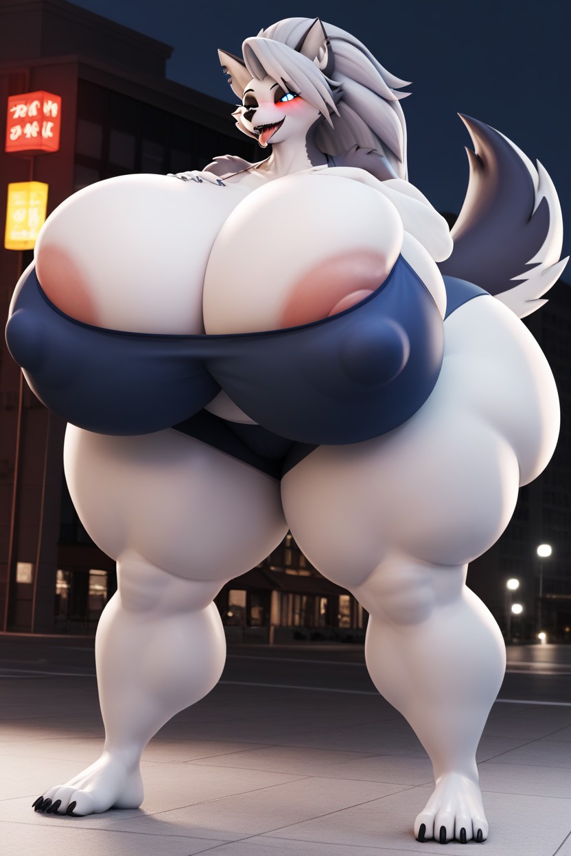 Hyper Breast Expansion, Loona Helluva Boss, Bending Over Furry AI Porn