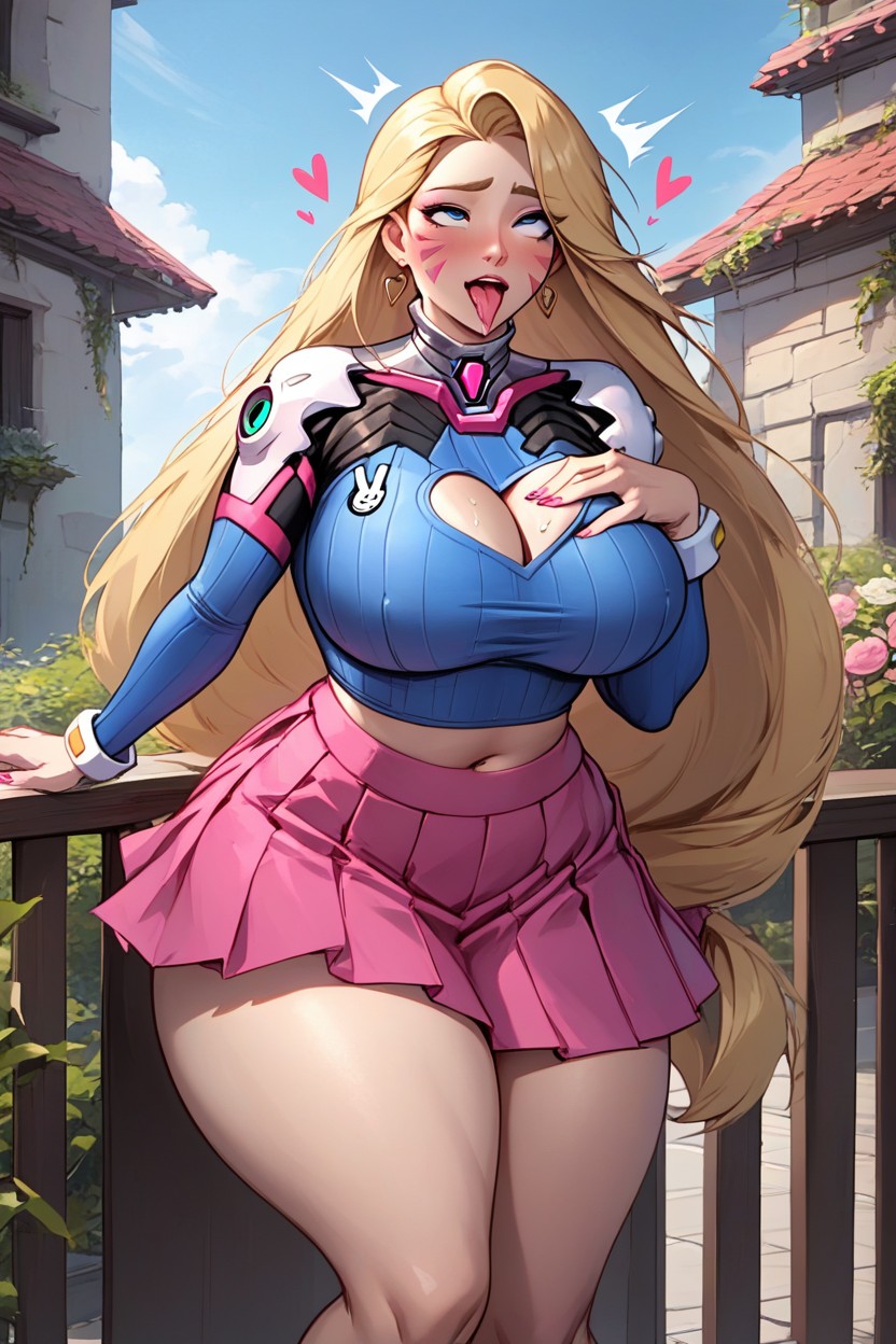 Horny, On A Balcony, Pose AI Porn