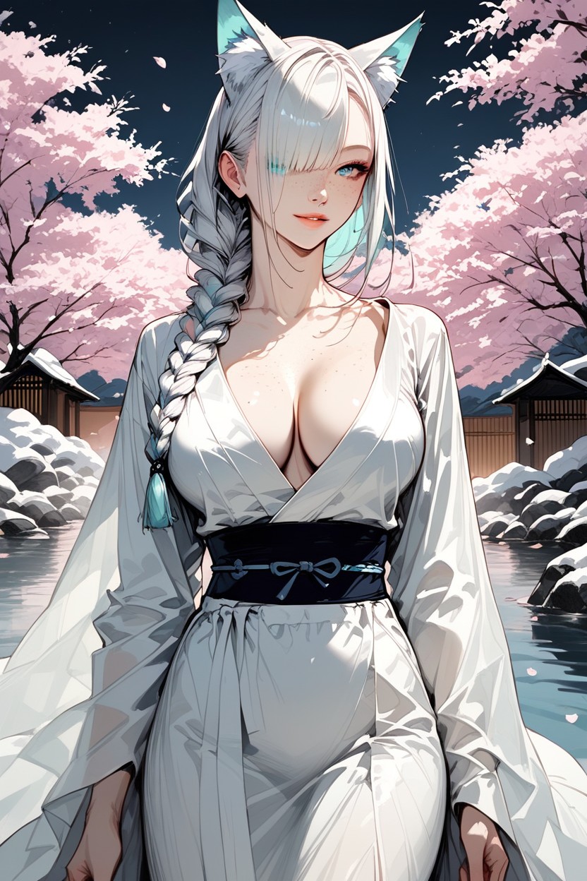 Bangs Cover One Eye, Rear View, Braid Cover One Breast Hentai KI Porno