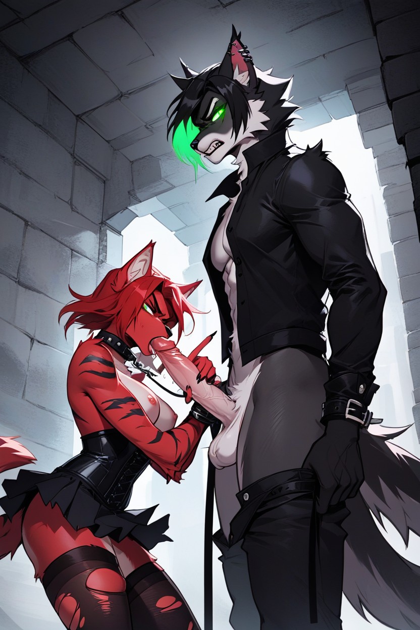Goth, Unbuttoned, Angry Furry AI Porn