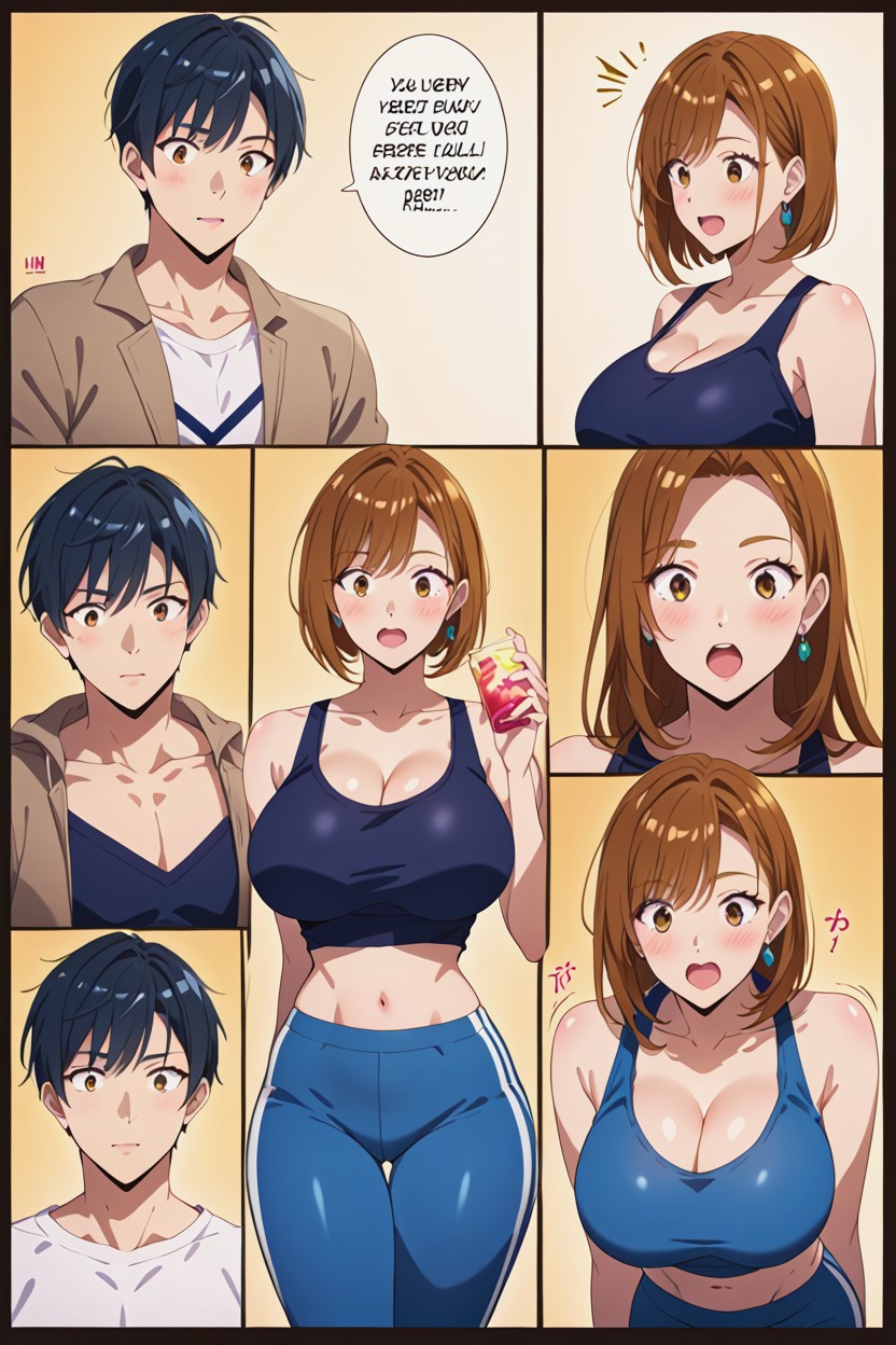 Pixie Cut, Motion Lines, Mouth Agape AI Porn