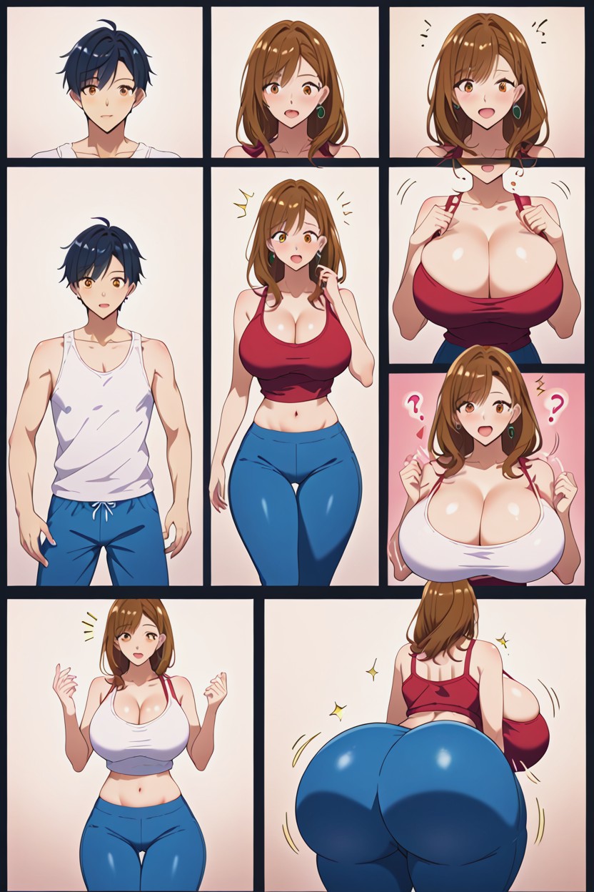 Slow Transformation Process, Hyper Bubble Butt, Comic Panels AI Porn