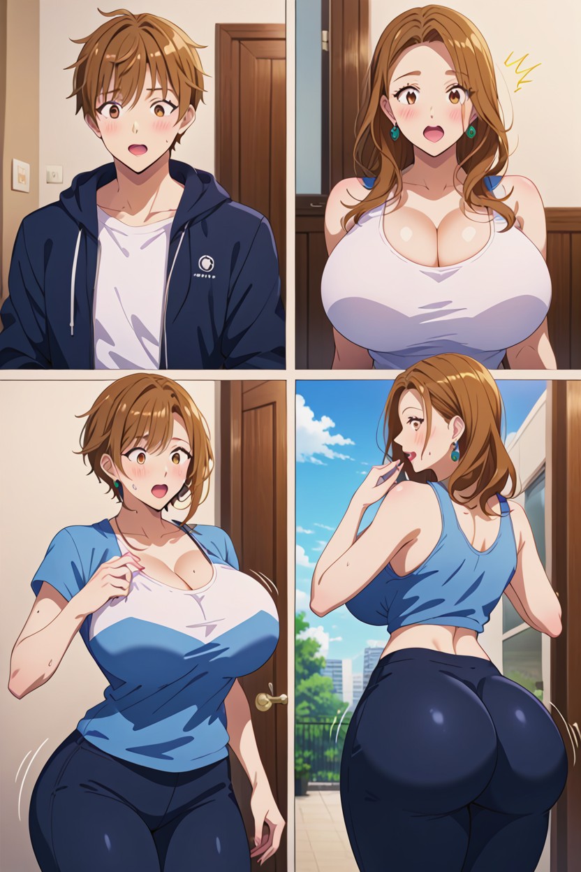 Male To Female Transformation, Brunette, Shocked AI Porn