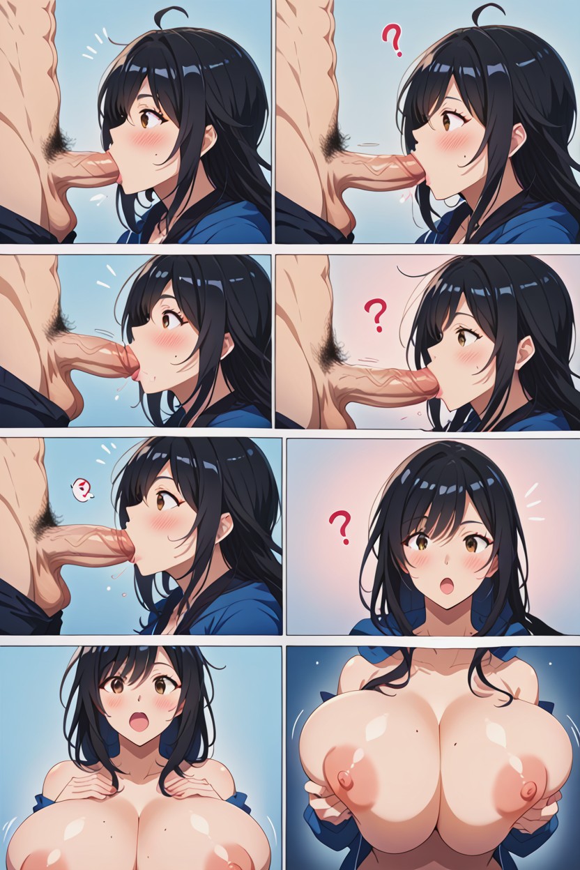 Black Hair, Cleavage, Expression AI Porn
