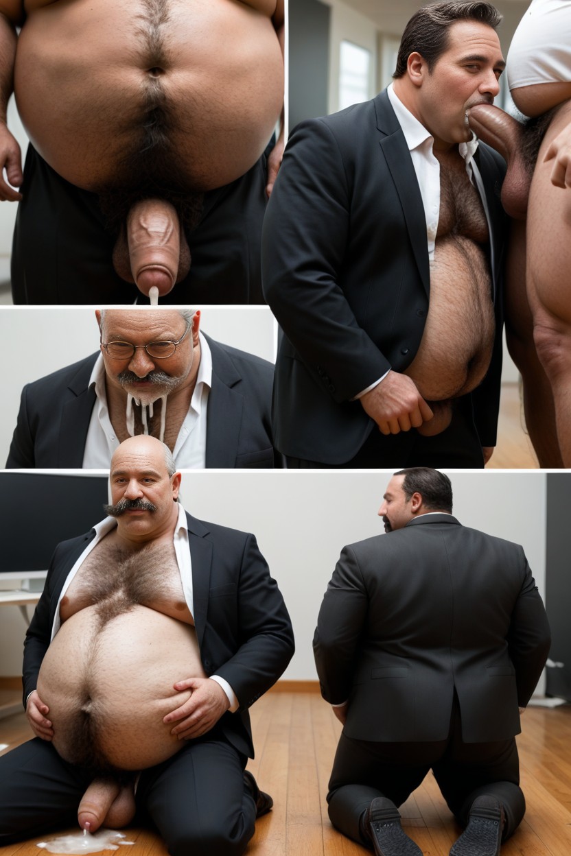 Hyper Cum Cum On Face, Foreskin Covering Penis Glans, Cum All Over Belly AI Gay Porn