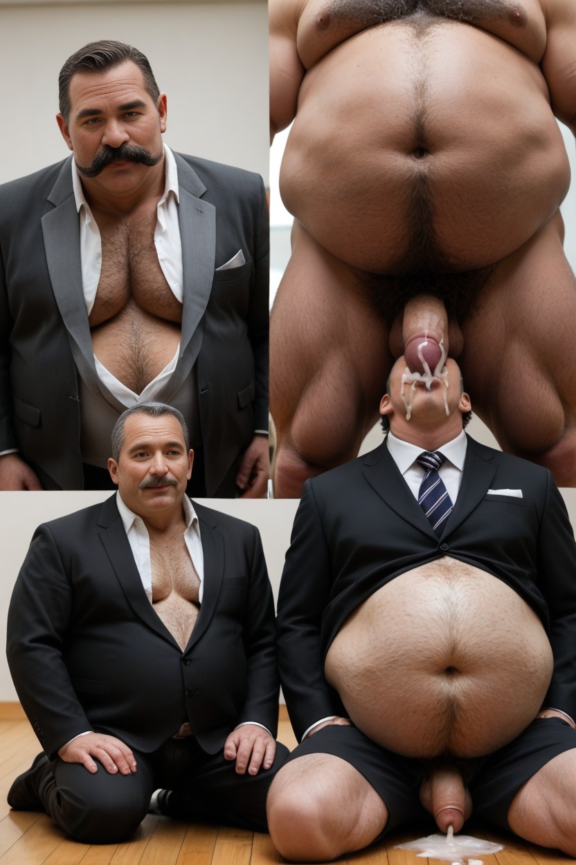Cum All Over Suit, Hyper Hairy Chest Hairy Chest, Piles Of Cum AI Gay Porn
