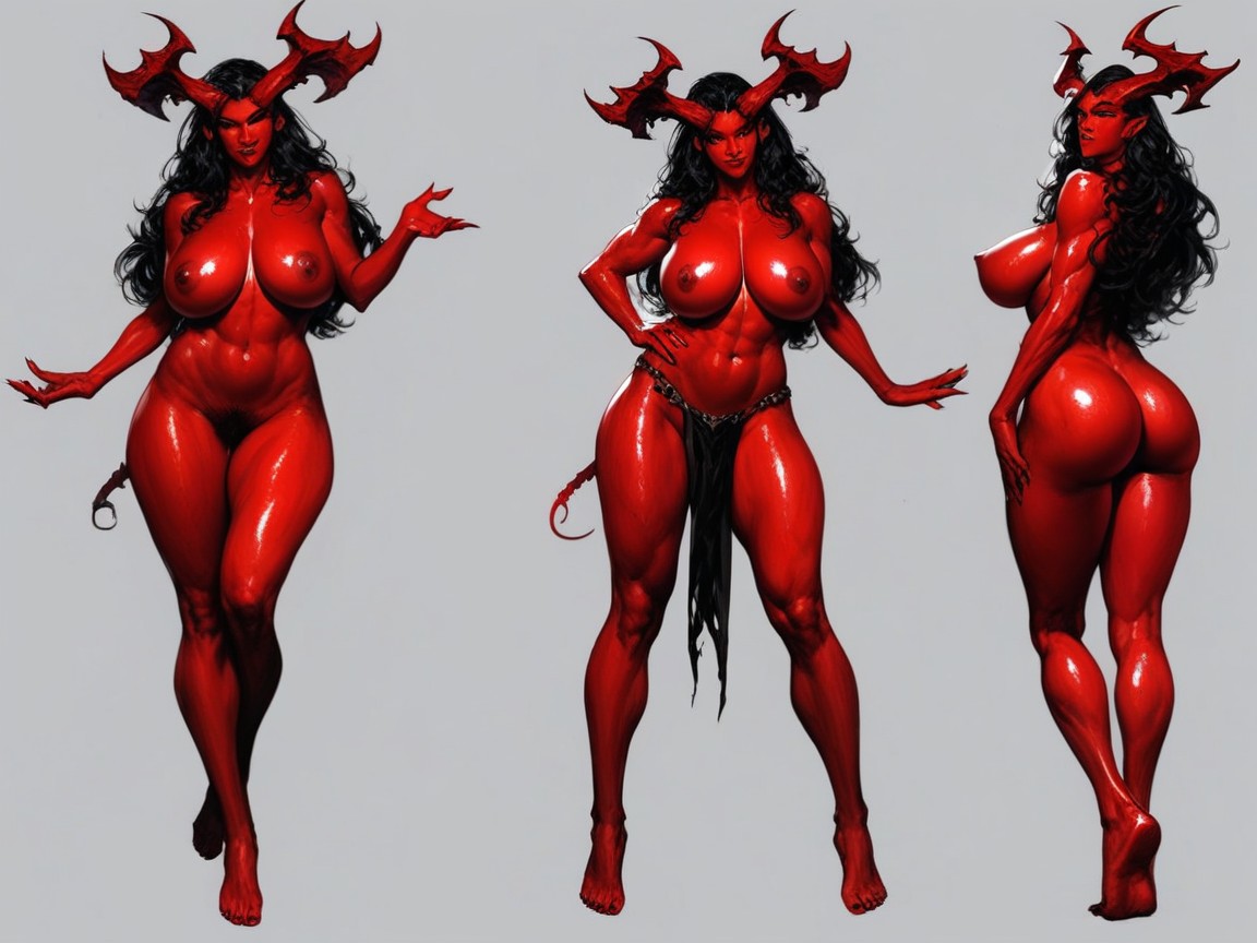 Massive Ass, Topless, Sketch AI Porn