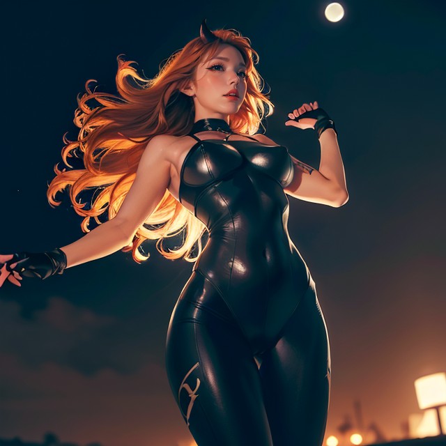 Fit Body, Dark Lipstick, Big Moon AI Porn