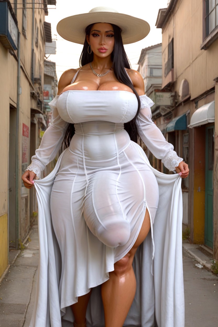 Halskette, 20+, Sheer Bulge Transfrau KI-Porno