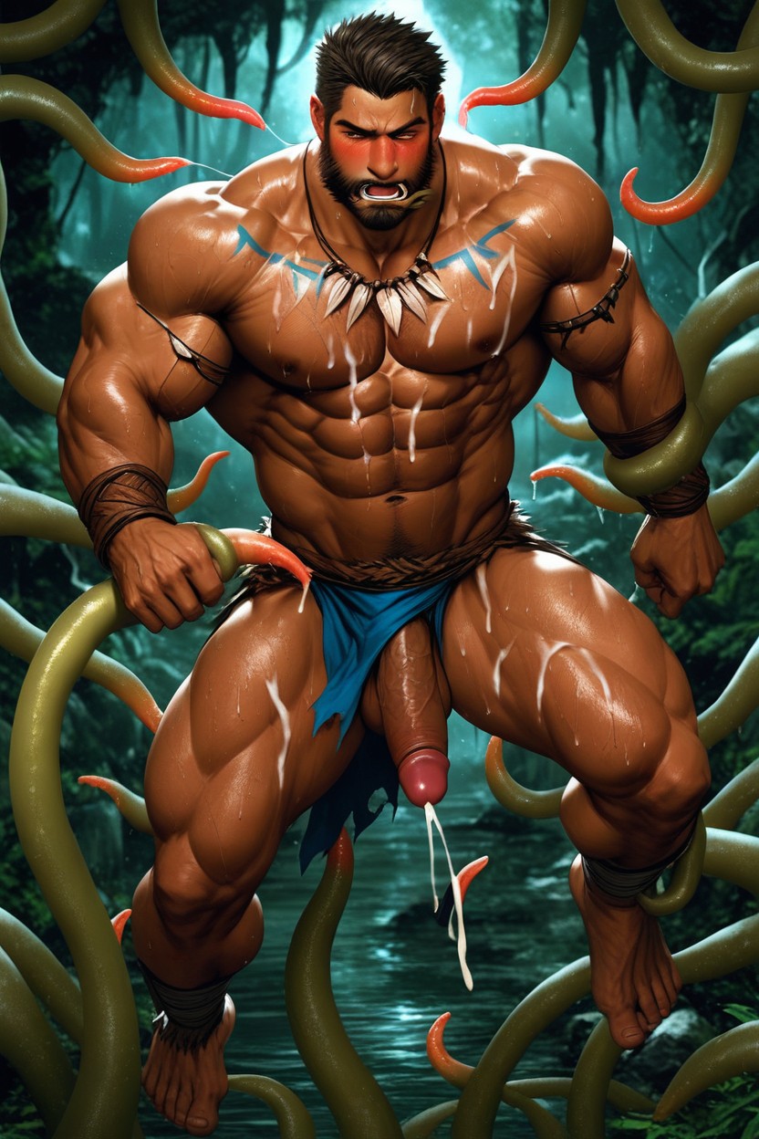 Sweaty, 20+, Muscular AI Gay Porn