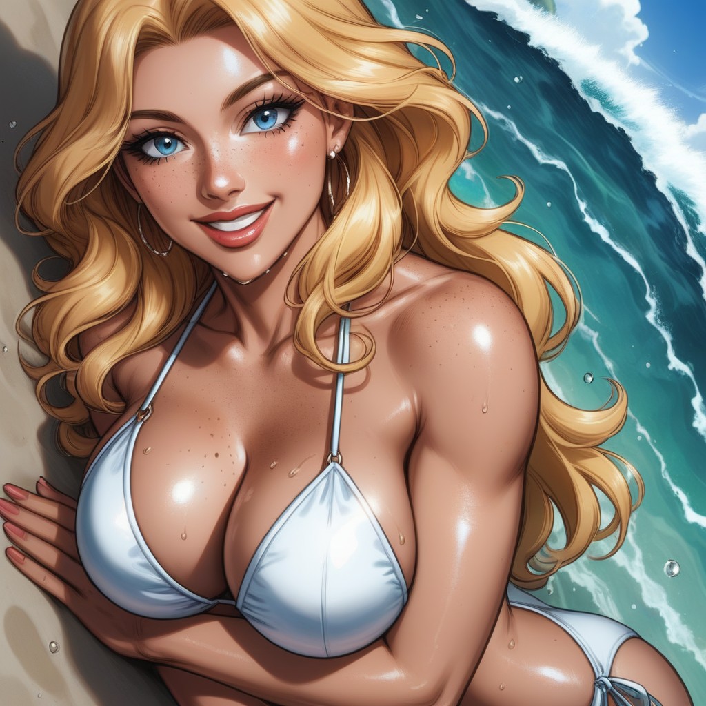 Freckles On Chest, Ultra Detailed Face, Smiling Hentai AI Porn