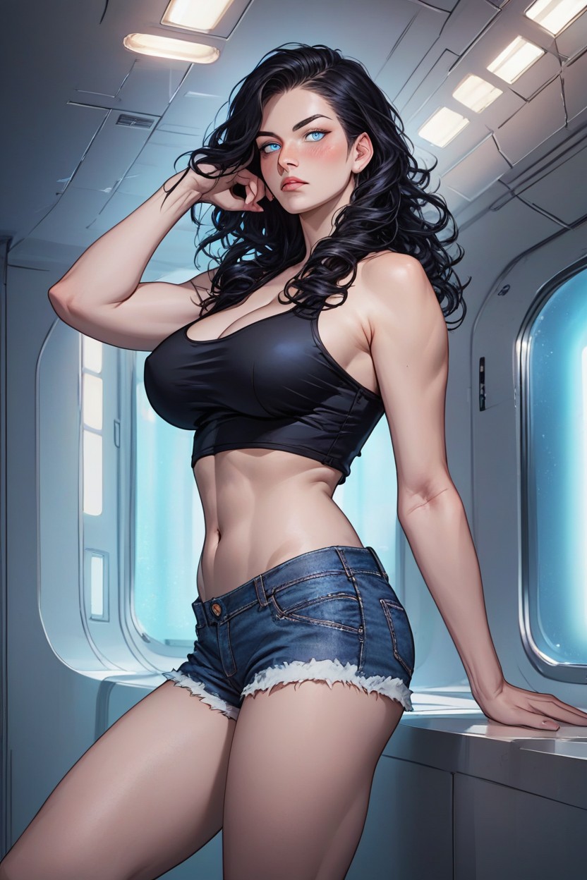 Excited, Too Tight Tank Top, Hyperrealistic Hentai IA