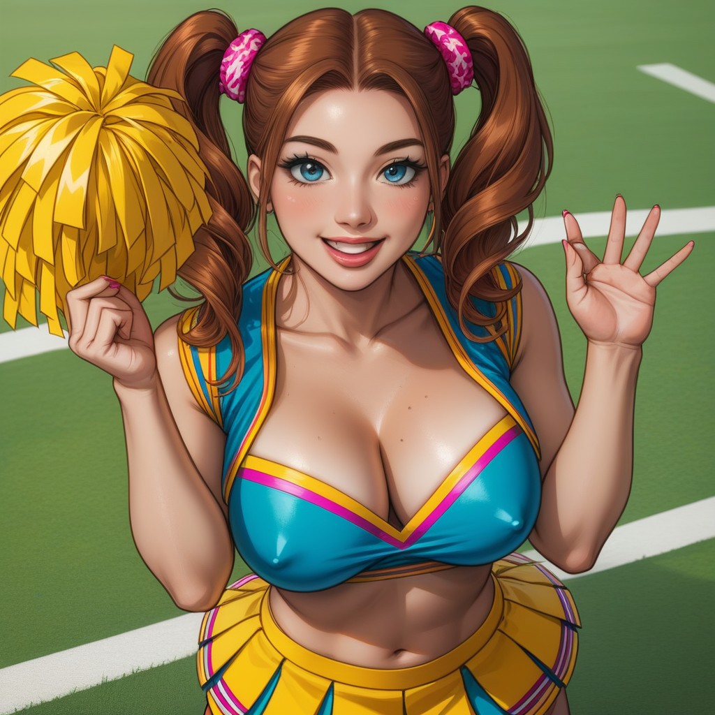Light Tan, Medium Natural Breasts, Looking Up At Viewer Hentai IA