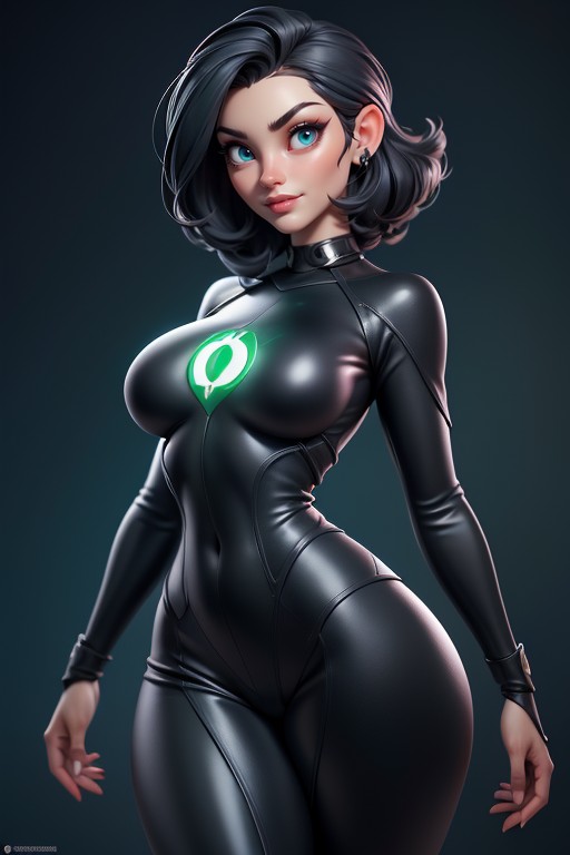Curvy Hips, Crimson Red Skin Tone, Waist Shot Hentai AI Porn