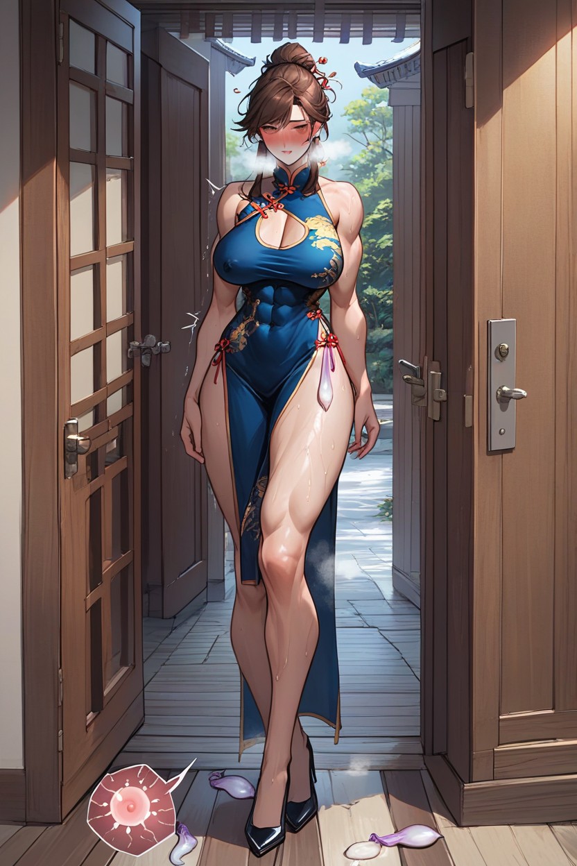 Sperm Running Down Leg, Traces Of Sex, Embarrassed Hentai AI Porn