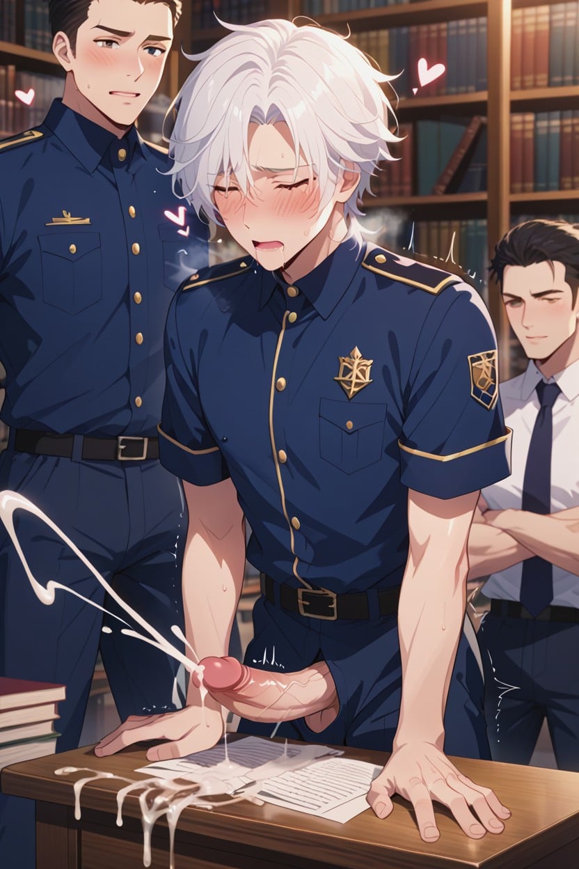 Drooling, Fair Skinned, See-through Clothes AI Gay Porn