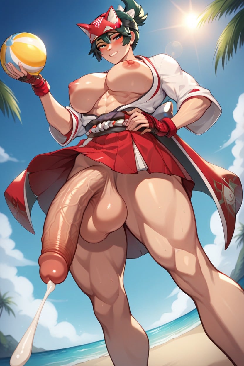 Nipples, Muscular, Oiled Skin Hentai AI Porn