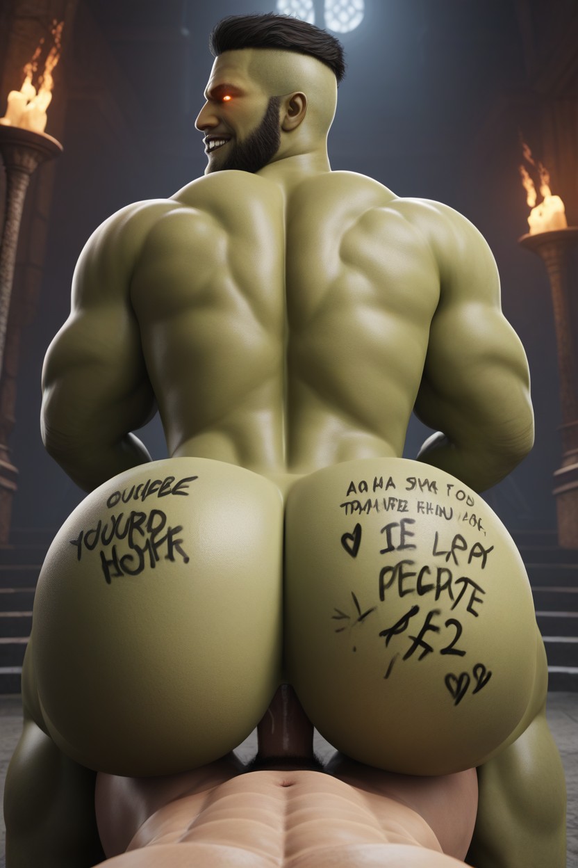 Body Writing Is The Damned Souls Reacting To Another Rumbling Flood Of Boiling Excrement, His Colon Cauldron, Bottom Torturing Top AI Gay Porn