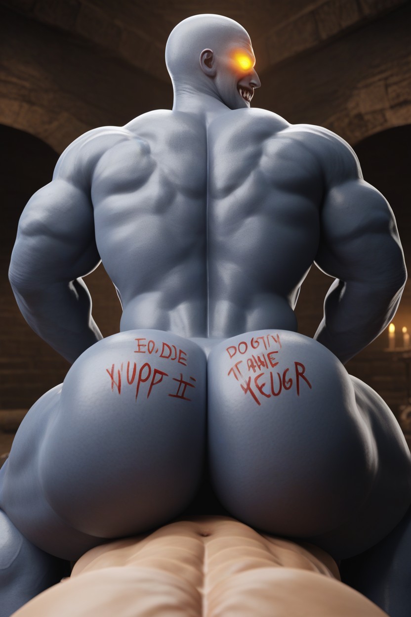 Smirk, Bottom In Control, Rear View AI Gay Porn