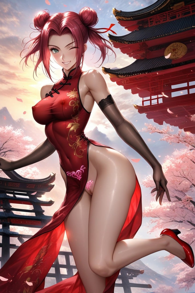 Black Blunt Bang Hair, Exposed Penis From Open Crotch Leotard, Ballerina Dancing Porno IA Hentai