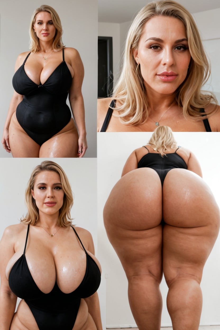 Sweaty, Cleavage, Bubble Butt MILF AI Porn