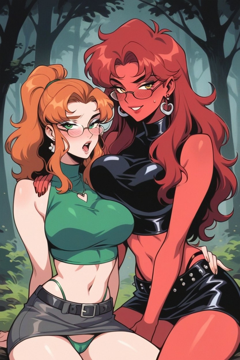 Pretty Faces, Heart Earrings, Only Women Hentai IA