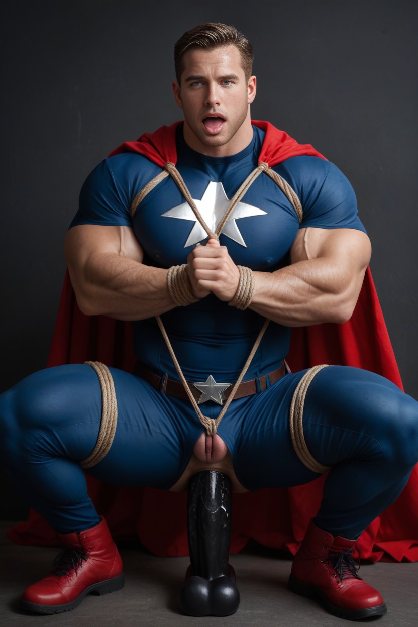 Ahegao, Superhero, Blue Eyes AI Gay Porn