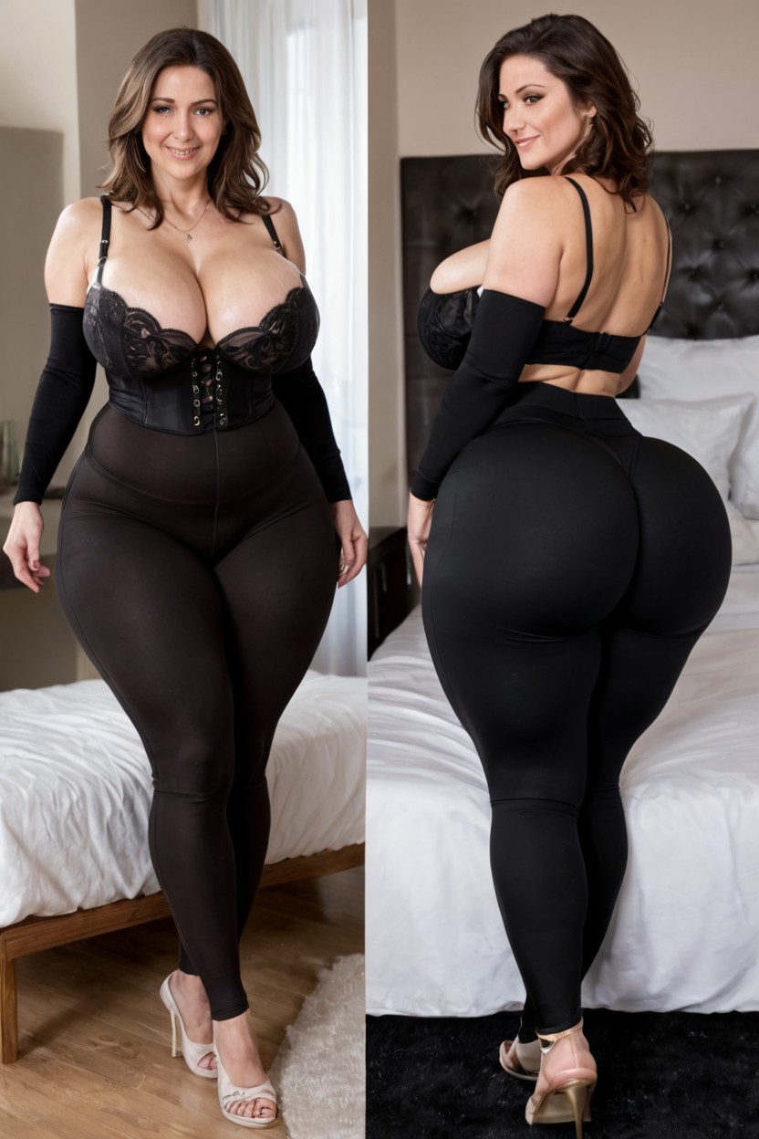 Clearly Defined Face, Detailed Images, Black Eyes MILF AI Porn