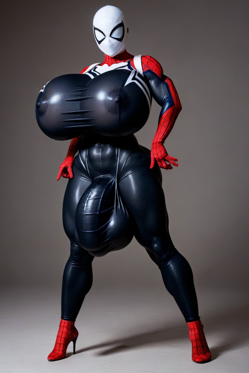 Heavy Futadom, Haydee Futa Bot, Hyper Gigantic Breastsspiderman Swinging Over The Roofs Of Big City Shemale AI Porn