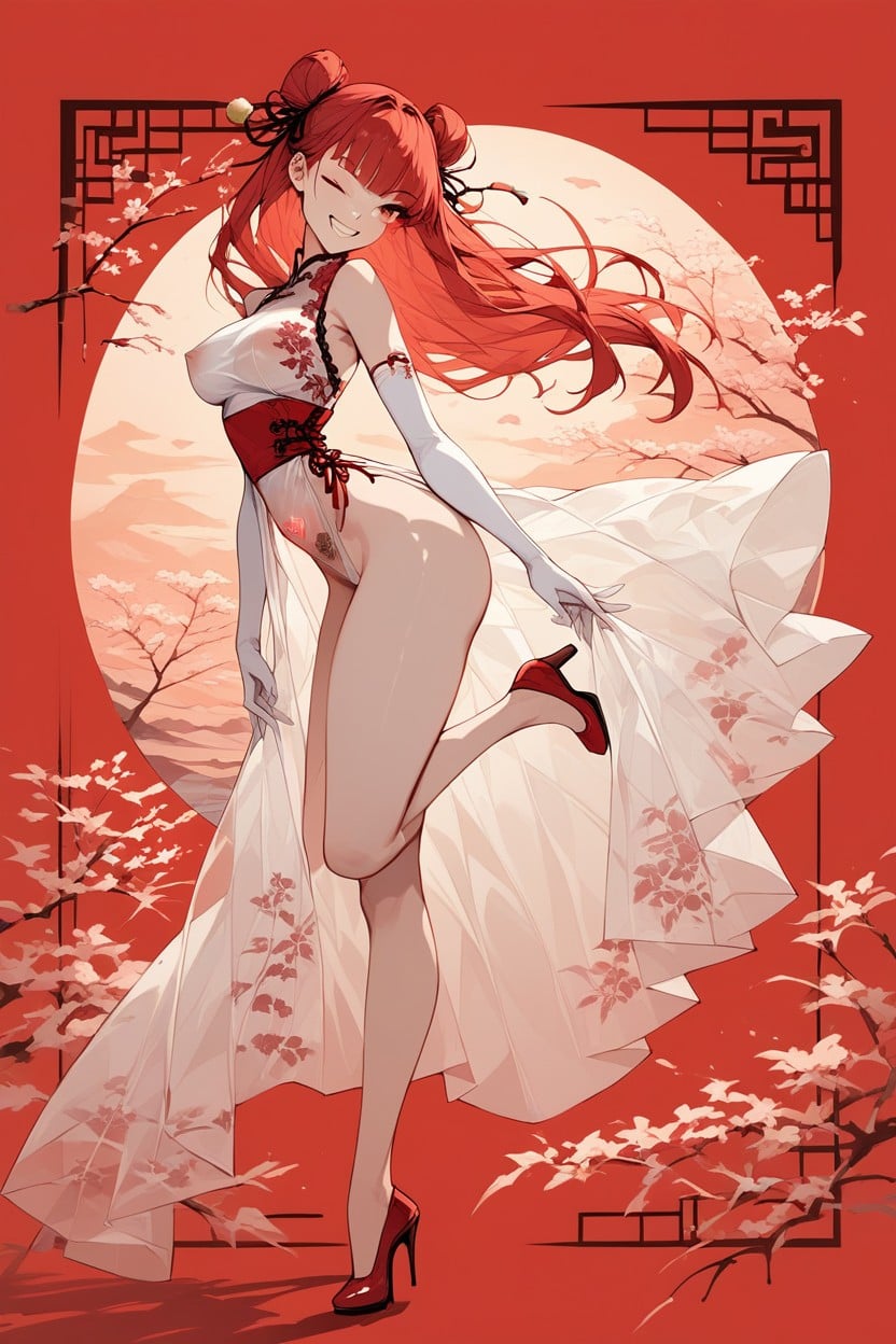 High Leg Leotard, Wind In Hair, Reloj De Arena Hentai IA