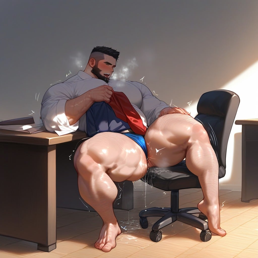 Beard, Head Tilt Up, His Vagina Licked AI Gay Porn