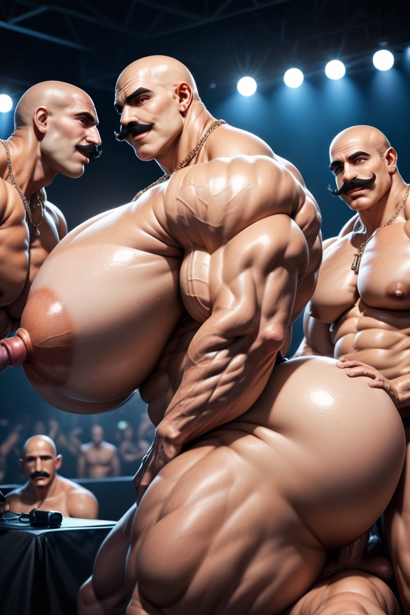 Naked, Rear View, Thick AI Gay Porn