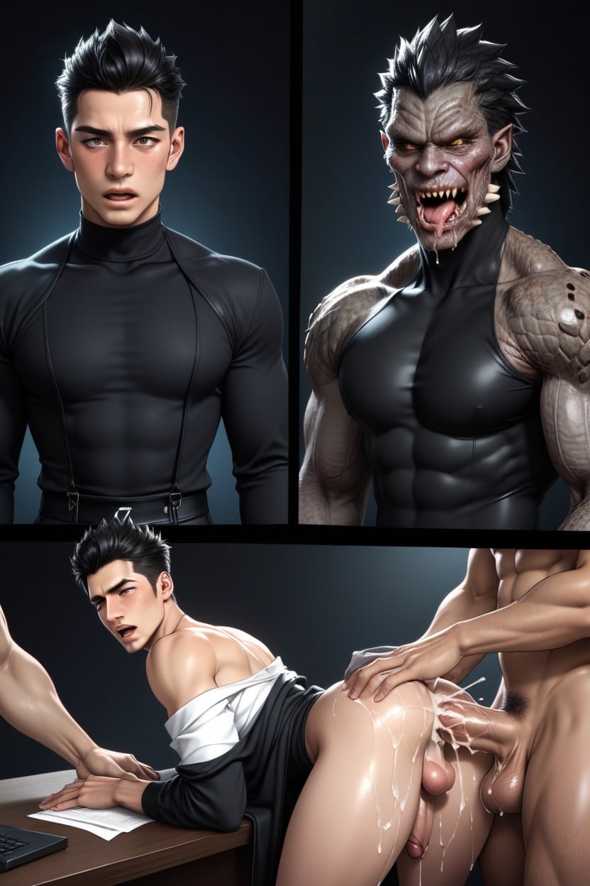 Shocked, Pleasure, Full-face Blush AI Gay Porn